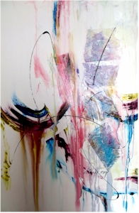 0955 - Fontaine de Jouvence, Acrylique mixte 60" H x 40" L, Prix:1,200$